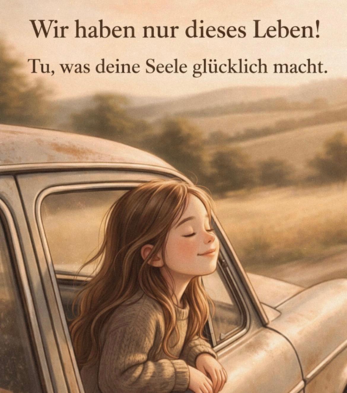 Vintage-Illustration: Tu was deine Seele glücklich macht